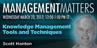 Webinar: Knowledge Management Tools and Techniques